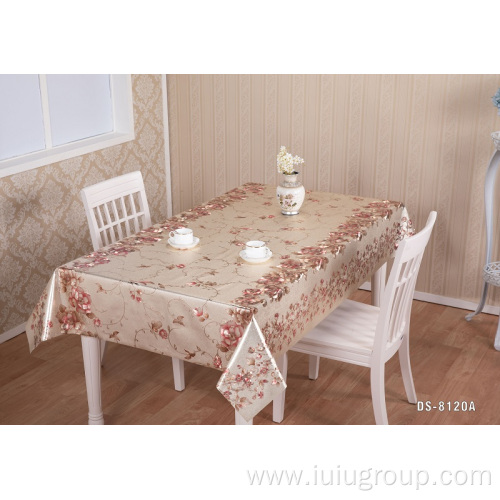 Wedding Party PVC Gold Tablecloth Embossed Table Cloth